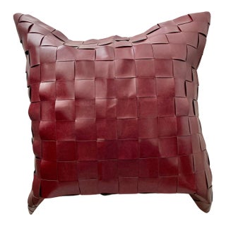 Contemporary Vegan Leather Basketweave Euro Cover For Sale