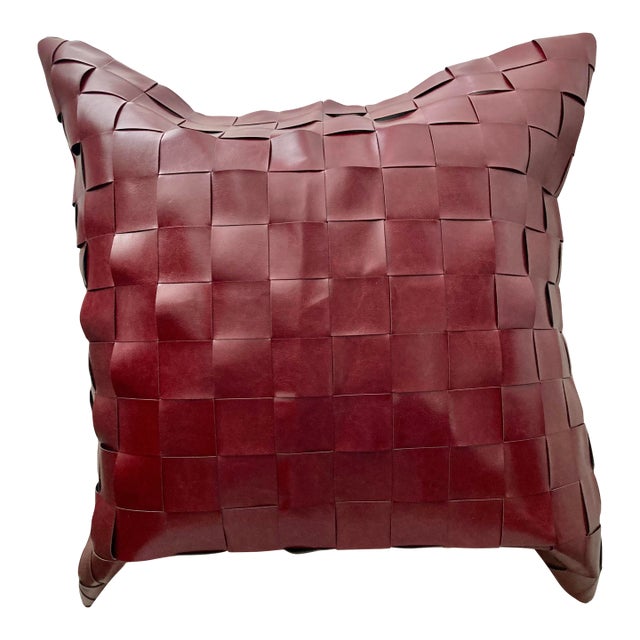 Contemporary Vegan Leather Basketweave Euro Cover For Sale