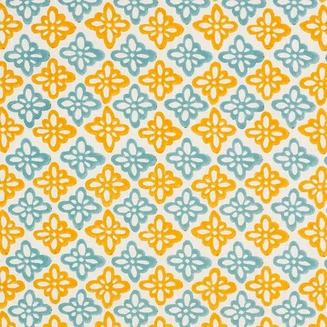 Sample - Schumacher X Molly Mahon Pattee Fabric in Turmeric For Sale