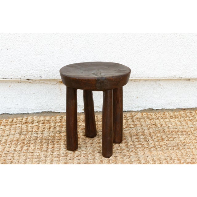 African Rustic African Milking Stool For Sale - Image 3 of 8