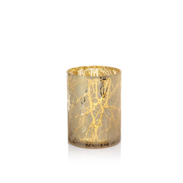 Like tiny fireflies caught in a jar, this glass hurricane set features plenty of LED lights that cast a dazzling glow...