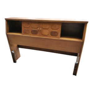 Mid 20th Century Mid Century ‘Full’ Bed Bookcase Headboard With Burlwood Inlays