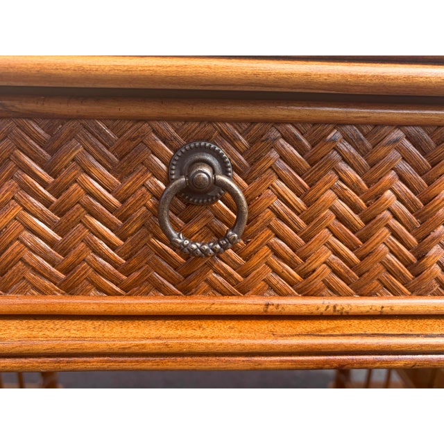 Vintage Faux Bamboo British Colonial Desk For Sale - Image 9 of 11