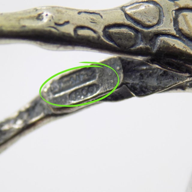 Vintage Italian Handmade Genuine Silver Stylized Giraffe Figurine Miniature For Sale - Image 6 of 8