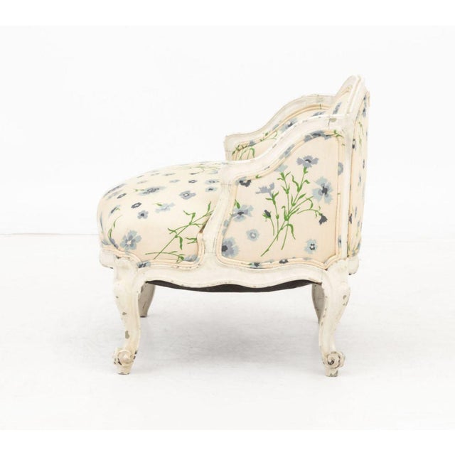 Wood Louis XV Style Floral Upholstered Child's Bergere For Sale - Image 7 of 8