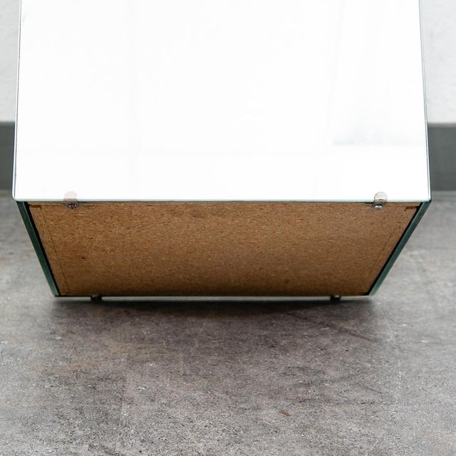 Mid Century Modern Pedestal Mirror Square Table Display Art Glass Rectangular For Sale - Image 12 of 12