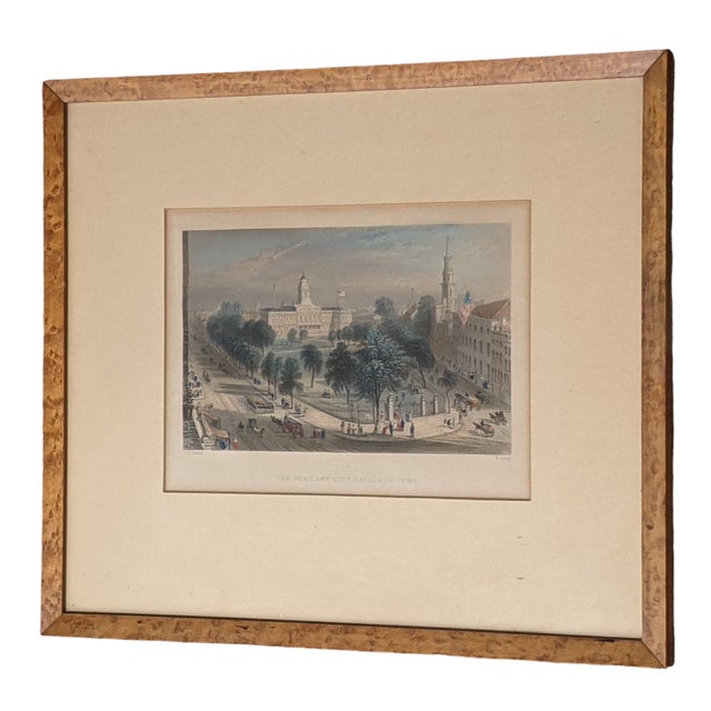 Late 1800's Antique Cityscape Engravings in Burlwood Frames- a Pair For Sale In Charlotte - Image 6 of 12
