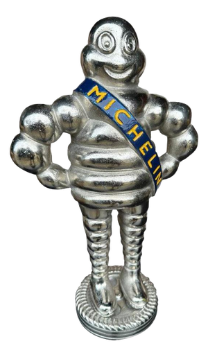 Michelin Man in Silver Cast Iron