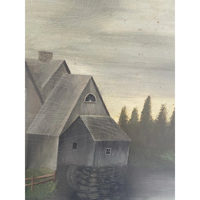 19 Century Landscape Oil Painting on Panel Gold Frame For Sale - Image 4 of 5