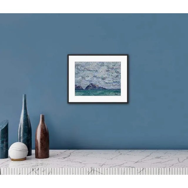 Textile Clouds Over Turtle Island, Impressionist Oil Painting Plein Air For Sale - Image 7 of 8