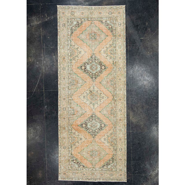 Peach Turkish Vintage Rug 4'9" x 12'1" #21400 For Sale - Image 8 of 8