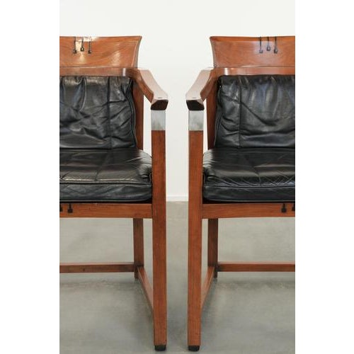 Vintage Art Deco Dining Chairs in Black Leather from Schuitema, Set of 2 For Sale - Image 10 of 15