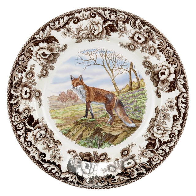English Spode Woodland Dinner Plate 10.5", Red Fox For Sale - Image 3 of 3