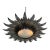 Spanish 1950s Sunburst Leaf Ceiling Fixture With Frosted Glass For Sale
