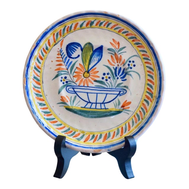 Late 19th Century Henriot Quimper Ceramic Plate For Sale