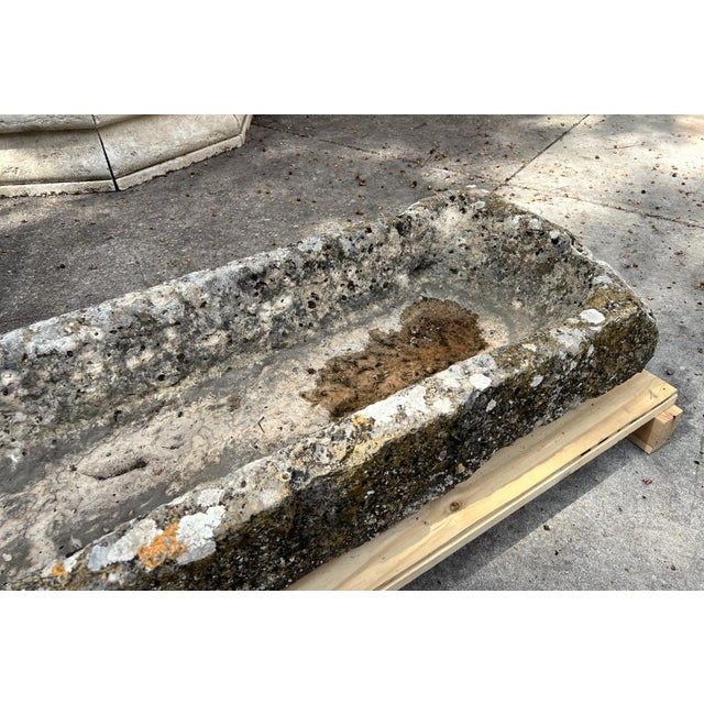 18th Century A Long and Low 18th Century Carved Limestone Trough From the South of France For Sale - Image 5 of 13