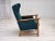 Danish Highback Armchair in Turkis-Green Wool and Oak Wood, 1970s For Sale - Image 13 of 18