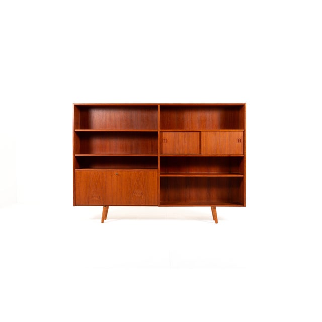 Mid-Century Modern Danish Teak Veneer Bookcase, 1960s For Sale - Image 10 of 13