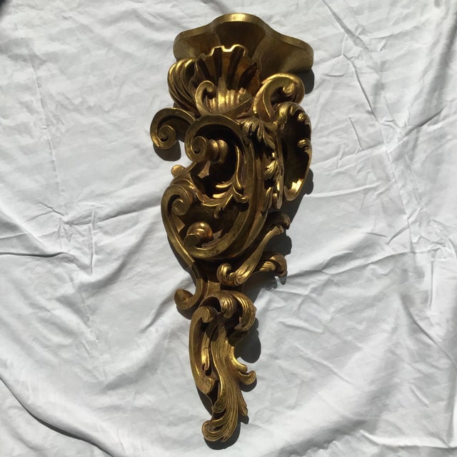Late 19th Century Florentine Giltwood Wall Brackets Large 19th Century - A Pair For Sale - Image 5 of 12
