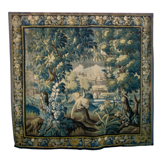 Late 17th Century French Aubusson Verdure With Pheasant For Sale