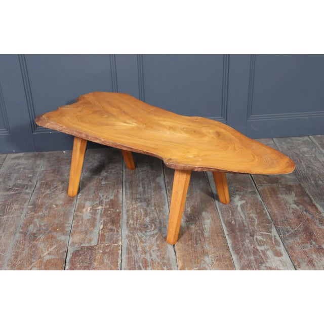 Wood Mid-Century Sycamore Live Edge Coffee Table, 1960s For Sale - Image 7 of 15