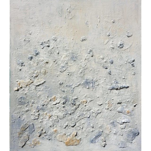 24" X 28" - 'California Summer Morning' - Natural Palette Abstract Minimalist Relief Seascape / Seaside / Marine Oil Painting by Diane Grant For Sale - Image 4 of 9