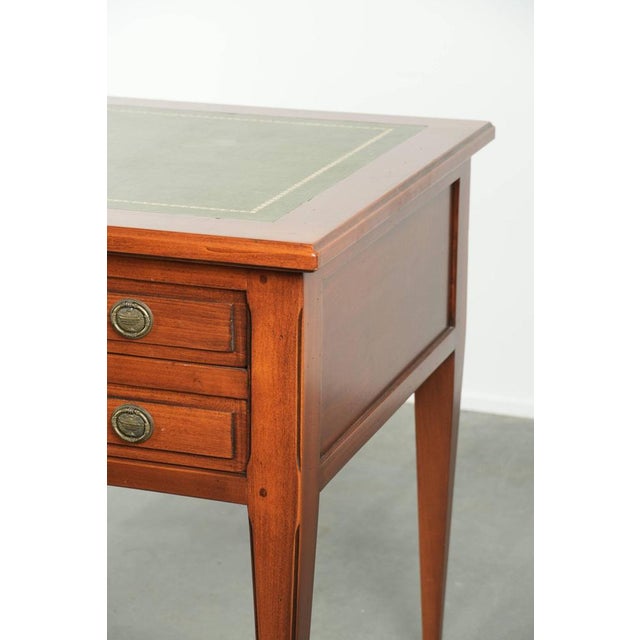 English Desk with Green Leather Top, Gilt Details and 5 Drawers For Sale - Image 13 of 15