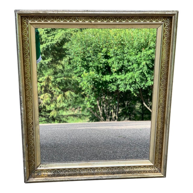 Mid-Century Giltwood Wall Mirror With Verre Églomisé Border For Sale