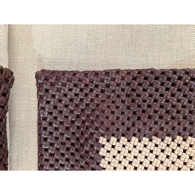 2020s Williams-Sonoma Woven Leather Pillow Covers, Pair For Sale - Image 5 of 12