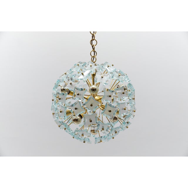 Gold and Glass Snowflake Lamp from Zero Quattro, Italy, 1960s For Sale - Image 6 of 15