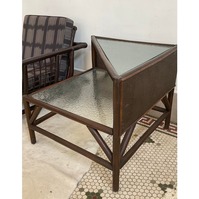 An exceptional find for collectors of high-end mid-century casual and tropical furniture. This table features an iconic...