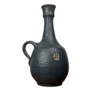 Mid-Century Modern Germany Blue Carafe Vase from Gebr. H.u.G. Claussen, 1960s For Sale