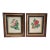 Antique Floral Prints in Mother of Pearl Inlay Wooden Frames - A Pair For Sale