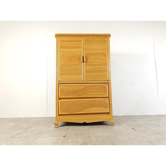 Wood Vintage Pencil Reed Cabinet, 1970s For Sale - Image 7 of 9