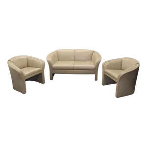 1990 Patrician Furniture Leather 3 Piece Loveseat Set