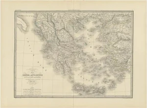 Antique Map of Greece by Lapie, 1842