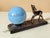 1930s Art Deco Night Light with Fawn Motif, Gilt Spelter and Blue Opaline Globe, France, 1930 For Sale - Image 5 of 8
