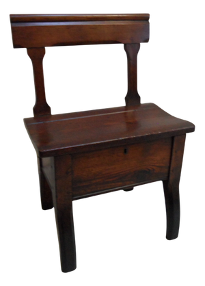 Antique Dutch Wooden Bench with Storage Compartment
