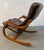 Mid-Century Modern Vintage Bentwood and Leather Rocking Chair For Sale - Image 3 of 12