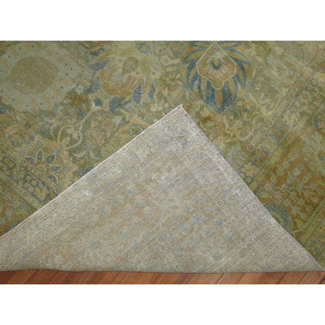 Antique Zabihi Collection Persian Tabriz Worn Room Size Rug - 10'3" x 13'2" For Sale - Image 11 of 12