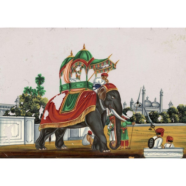 Indian Company School, Caparisoned Elephant with Howdah, 1800s, Gouache on Paper For Sale - Image 9 of 9