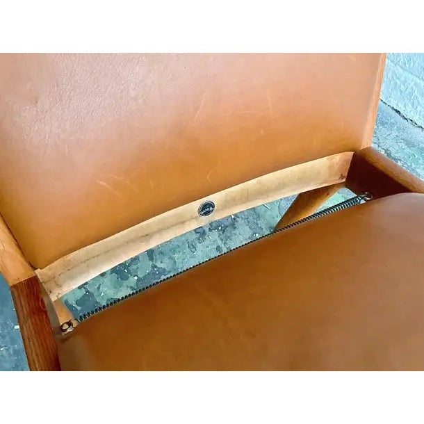 Vintage Hans Wegner Ap-16 Lounge Chair in Oak & Cognac Leather, 1951 For Sale In New York - Image 6 of 12