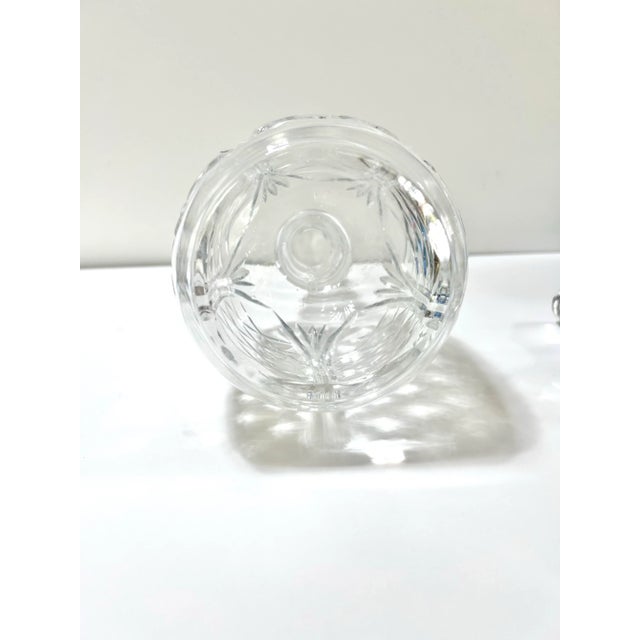 Glass Vintage Cut Crystal Decanter With Stopper – Elegant Barware for Whiskey or Bourbon For Sale - Image 7 of 8