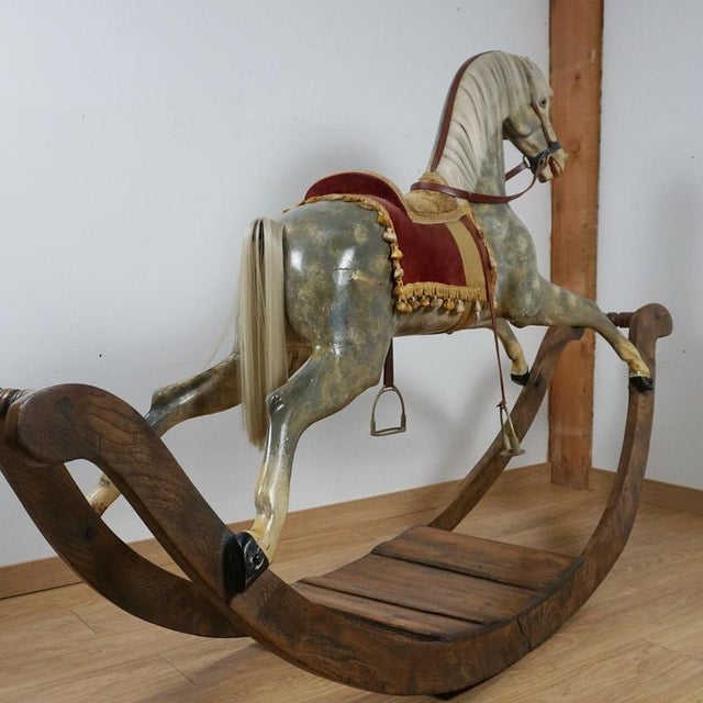 Large Victorian Carousel Rocking Horse For Sale - Image 11 of 14