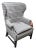 Chevron Printed Wool Felt Wingback Chair For Sale