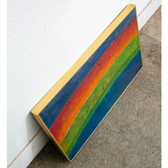 Mid Century Modern Oil Painting George Constant Art Rainbow Original Signed MCM For Sale - Image 10 of 12