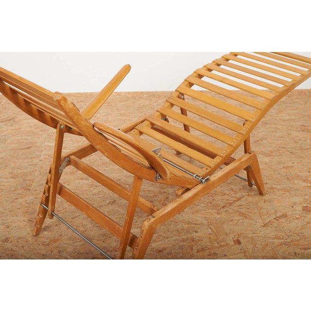 Wooden Lounger with Many Adjustment Options and Frame Foldable For Sale - Image 12 of 15