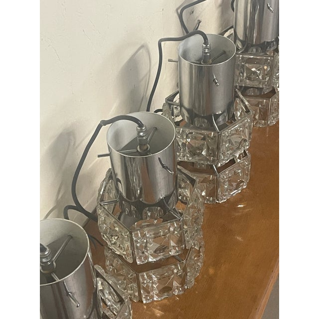 Swarovski Cut Glass Pendant Lamps, 1970s, Set of 5 For Sale - Image 9 of 18