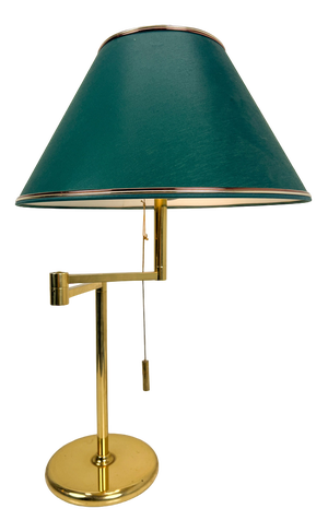 Large Brass Swing Arm Table Lamp, Germany, 1970s