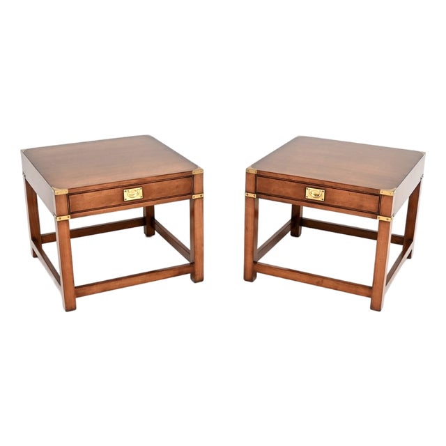 Military Campaign Side Tables, 1950s, Set of 2 For Sale
